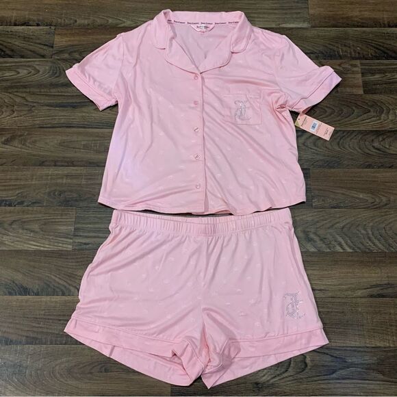 Pink Bling Juicy Couture Pajama Short Set - Picture 5 of 6